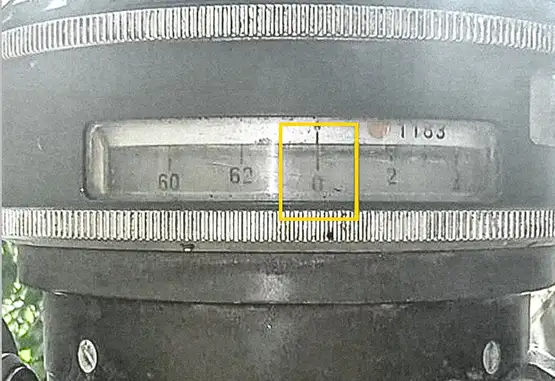 Zero Mark of the FH70 Sight Scale